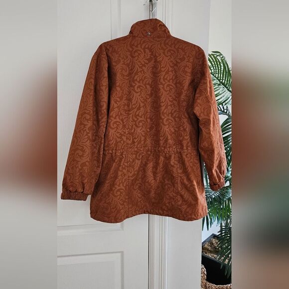 Tribal Women's Rust Utility Jacket with Floral Swirl Design - Picture 2 of 7